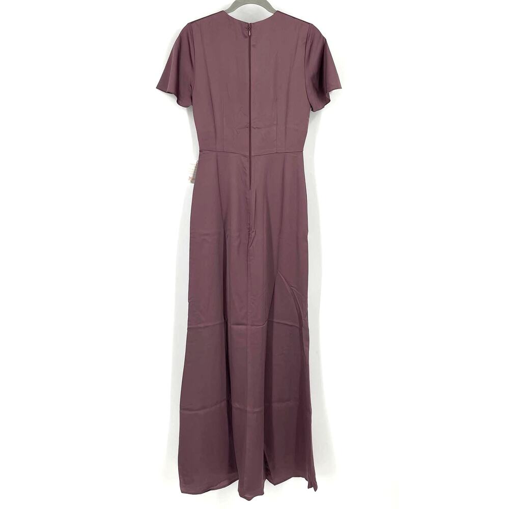 Show Me Your MuMu Rome Twist Gown Dusty Plum Luxe Satin Small NWT - Picture 3 of 10